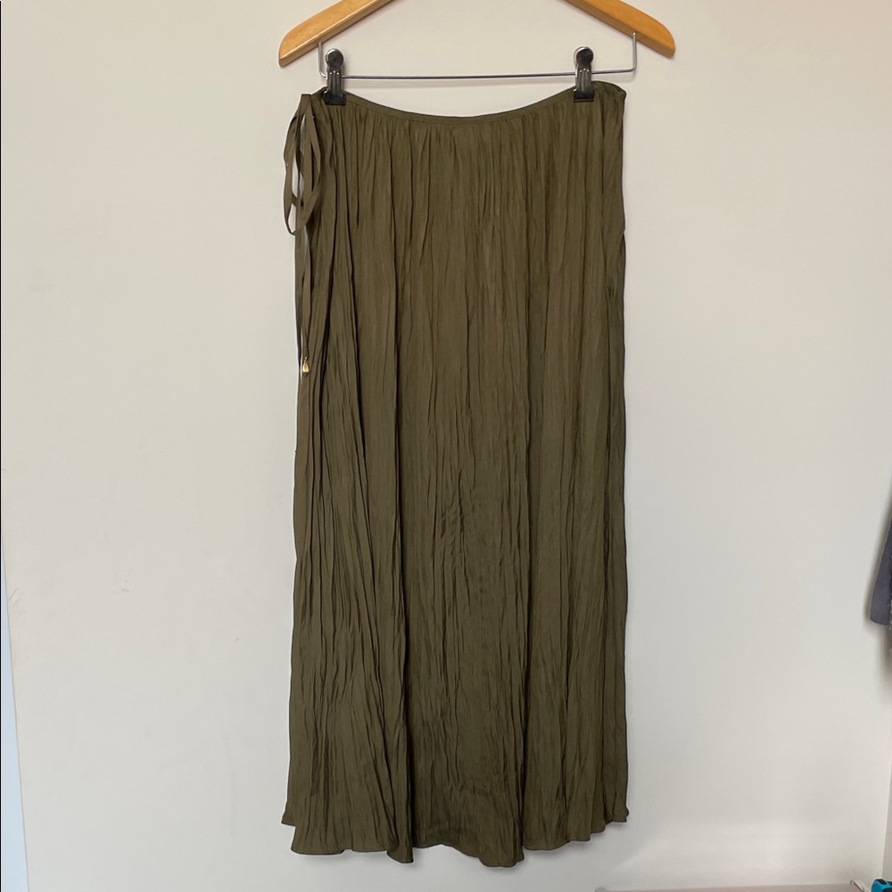 H&M Olive Green Midi Skirt